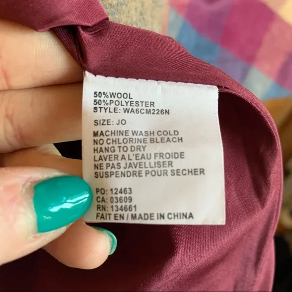 Marjun NWOT Blend Midi Skirt Womens Size 26 Waist Wool Plaid Designer Blue - Picture 9 of 12